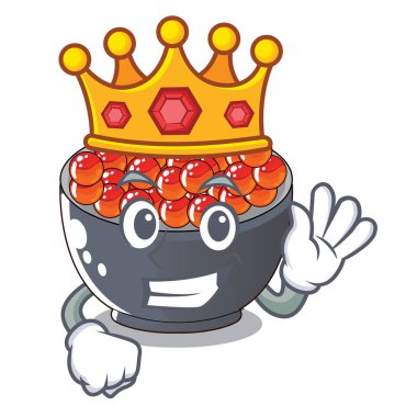 Kral somon karaca üzerinde izole maskotu ile illüstrasyon vektör