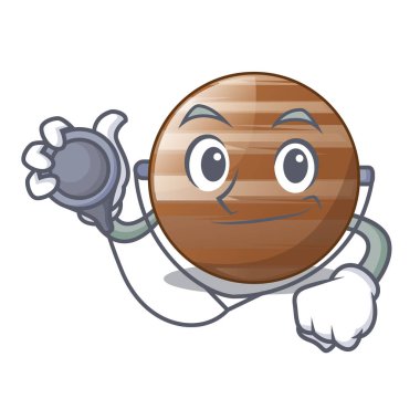 Doktor gezegen Jüpiter karikatür vektör çizim şeklinde