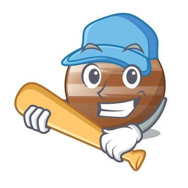 İskambil beyzbol gezegen Jüpiter karikatür vektör çizim şeklinde