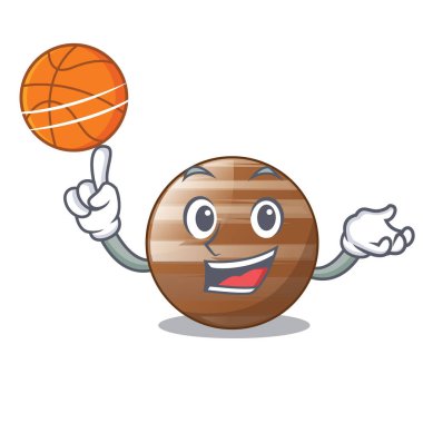 Basketbol gezegen Jüpiter şeklinde karikatür vektör çizim ile