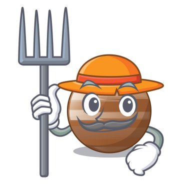 Çiftçi gezegen Jüpiter karikatür vektör çizim şeklinde