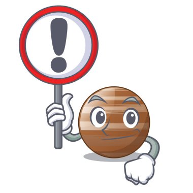 İşareti gezegen Jüpiter şeklinde karikatür vektör çizim ile