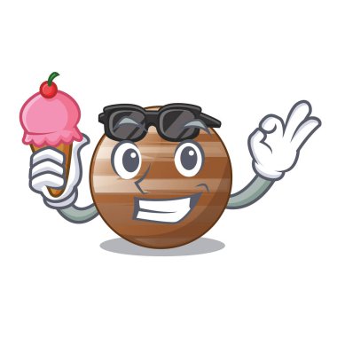 Dondurma gezegen Jüpiter gökyüzü çizgi film vektör çizim ray.