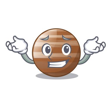 Gezegen ray sırıtarak Jüpiter yukarıda gökyüzü çizgi film illüstrasyon vektör