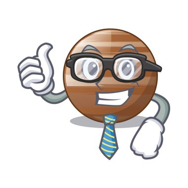 İşadamı gezegen gökyüzü çizgi film vektör çizim Jüpiter ışın