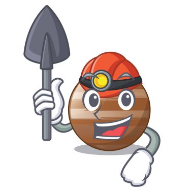 Madenci Jüpiter gezegeni izole maskot vektör çizim ile