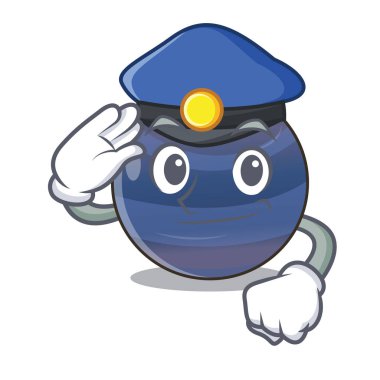 Polis gezegen Neptün şekil karakter vektör çizim