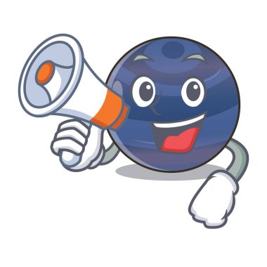 Megafon gezegen ile şekil karakter vektör çizim Neptune'de