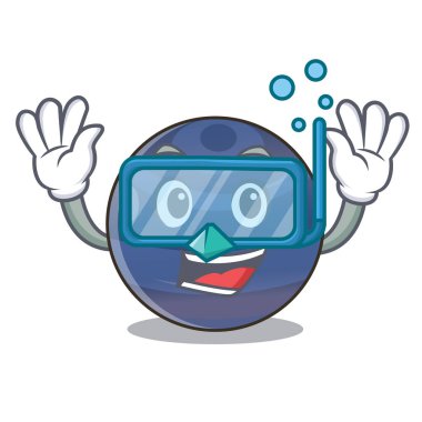 Neptün gezegeni izole maskot vektör çizim ile dalış