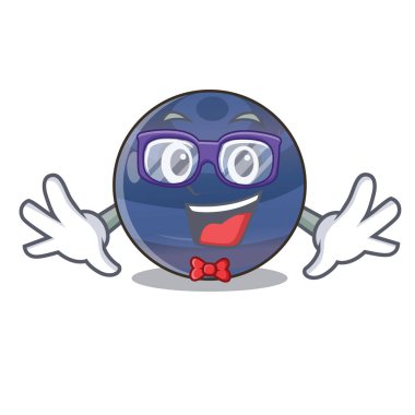 Geek Neptün gezegeni izole maskot vektör çizim ile