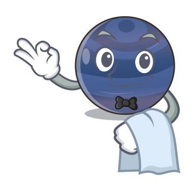 Garson gezegen Neptün yukarıda gökyüzü çizgi film vektör çizim