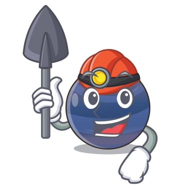 Madenci gezegen Neptün yukarıda gökyüzü çizgi film vektör çizim