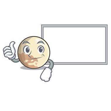 Başparmak ile Yönetim Kurulu gezegen Plüton çizgi film form vektör çizim içinde