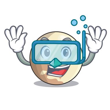 Dalış görüntü gezegen Plüton karakter vektör, illüstrasyon