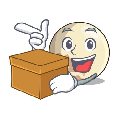 Gezegen görüntü kutusu ile pluto karakter vektör, illüstrasyon