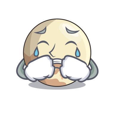 Pluto çizgi film gezegen gökyüzü vektör çizim yukarıda ağlıyor