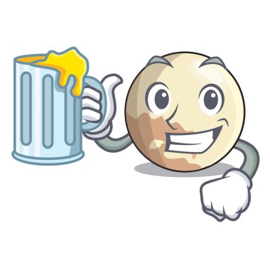 Suyu ile Plüton gezegeni yukarıda gökyüzü vektör çizim karikatür