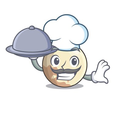 Şef gıda Pluto çizgi film gezegen gökyüzü vektör çizim yukarıda ile