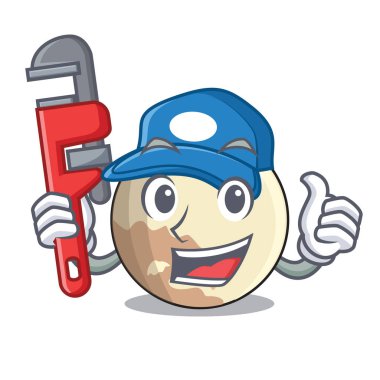 Tesisatçı Plüton gezegeni maskot vektör çizim ile izole