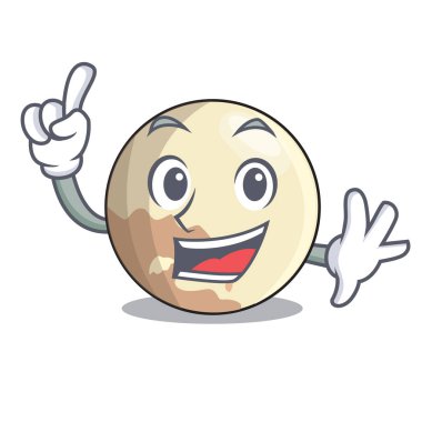 Parmak Plüton gezegeni maskot vektör çizim ile izole