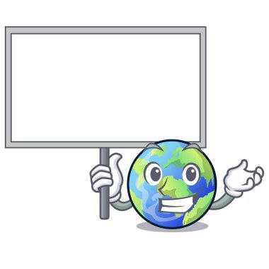 Yönetim Kurulu dünyaya şeklinde karakter vektör çizim üzerinde gelir.