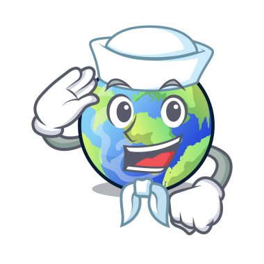 Sailor earth in the shape on character vector illustration vector