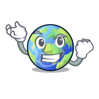 Yukarıda gökyüzü maskot vektör çizim başarılı dünya