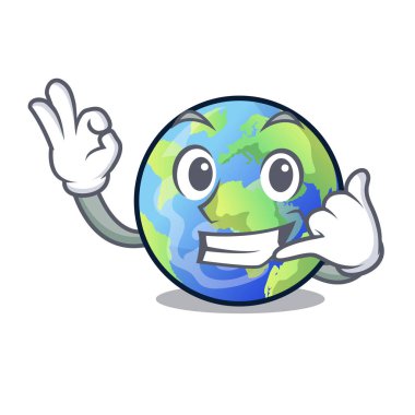 Bana dünya ile çizgi film vektör illustrtaion izole diyorlar