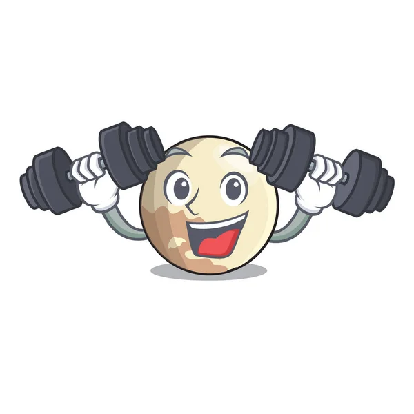 Fitness Planeta Pluto Forma Dibujos Animados Vector Ilustración — Vector de stock