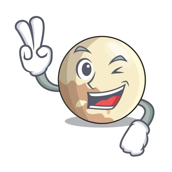 Imagem Dois Dedos Planeta Pluto Vetor Caráter Ilustração — Vetor de Stock