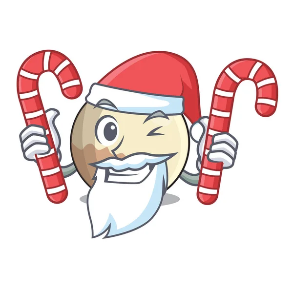 Santa Con Caramelo Plutón Planeta Aislado Con Mascota Vector Ilustración — Vector de stock