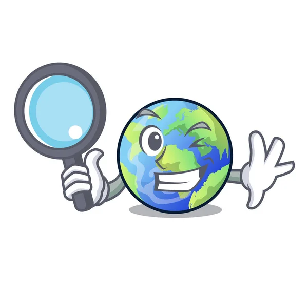 Detective Earth Sky Mascot Vector Illustration — Stock Vector