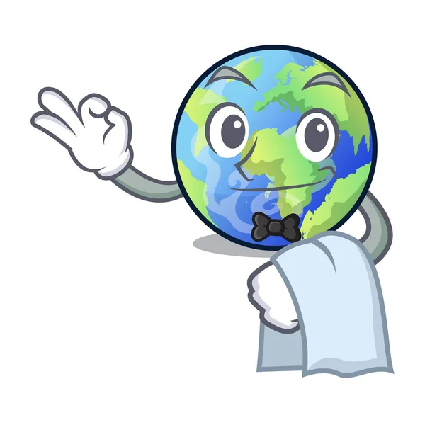 Kellnerbild Der Cartoon Langait Earth Vector Illustration — Stockvektor