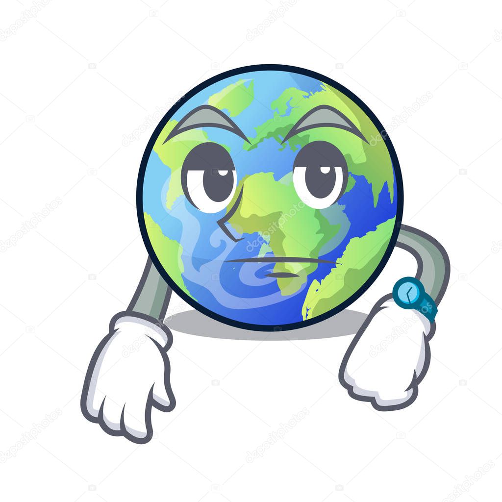Waiting earth isolated with in the cartoons vector illustrtaion