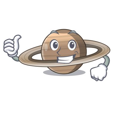 Başparmak gezegen görüntü kadar karakter vektör çizim Satürn