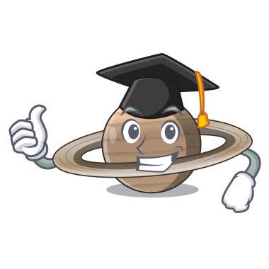 Mezuniyet görüntü gezegen Satürn karakter vektör çizim