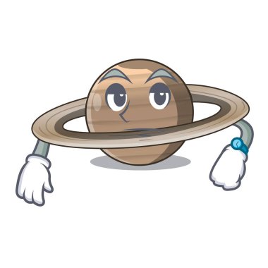 Gezegen bekleyen Satürn yukarıda gökyüzü çizgi film vrctor illüstrasyon