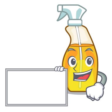 Karakter formu vektör çizim ile Yönetim Kurulu şişe sprey