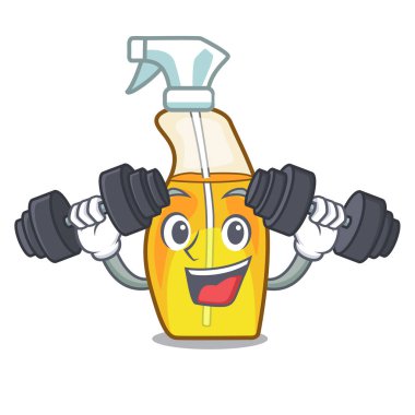 Fitness şişe sprey karakter formu vektör çizim