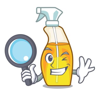 Bir çizgi film şişe vektör çizim Dedektif sprey parfüm