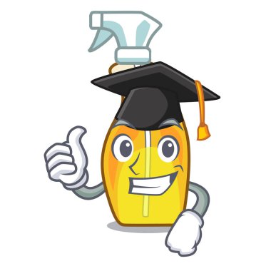 Mezuniyet sprey parfüm bir çizgi film şişe vektör çizim içinde