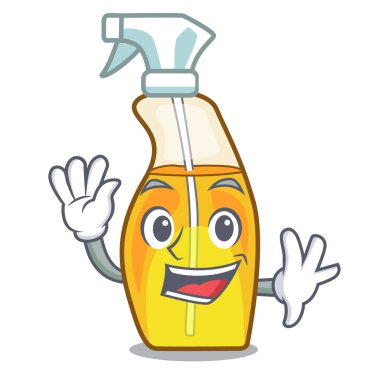 Sprey parfüm bir çizgi film şişe vektör çizim sallayarak