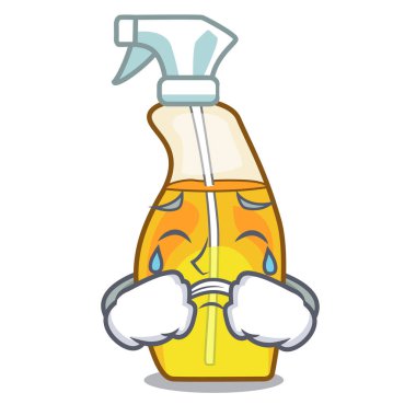 Sprey şişe maskot tablo vektör çizim üzerinde ağlıyor