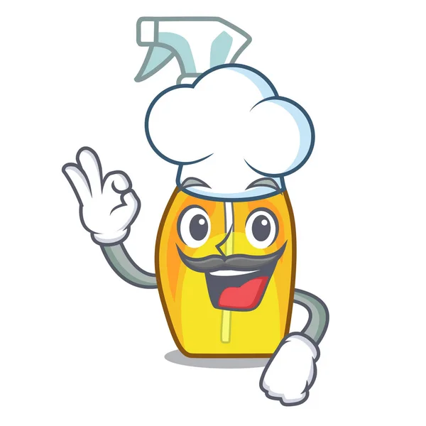 Chef Spray Perfume Una Ilustración Vectorial Botella Dibujos Animados — Vector de stock