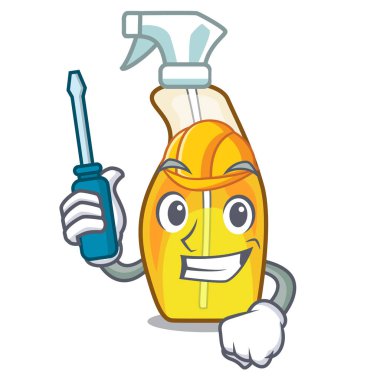 Otomotiv Sprey şişeleri karikatürler vektör çizim izole edilmiştir