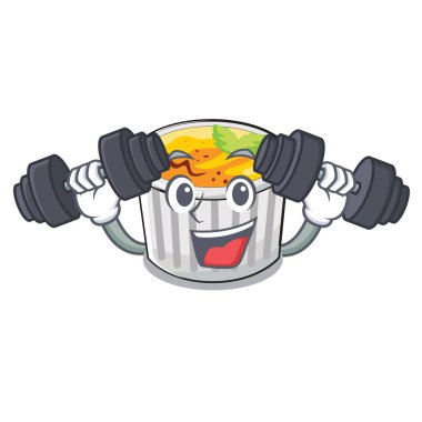 Fitness Gıda creme brule karikatür hazır yemek vektör çizim