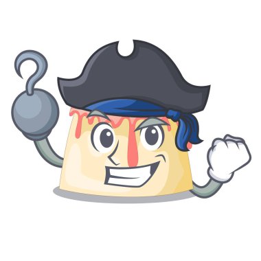 Ahşap çizgi film kase vektör çizim çilek puding korsan