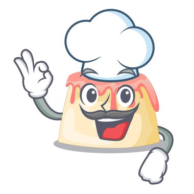 Ahşap çizgi film tablo vektör çizim üzerinde Şef çilek puding