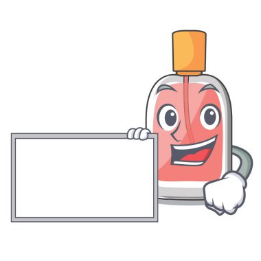 Yönetim Kurulu parfüm ile bir çizgi film şişe vektör çizim