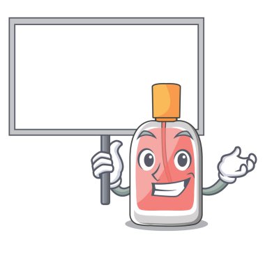 Yönetim Kurulu parfüm getirmek bir çizgi film şişe vektör çizim